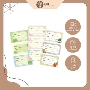 Set 10 nhãn vở, sách giáo khoa nhân vật cute MIKI