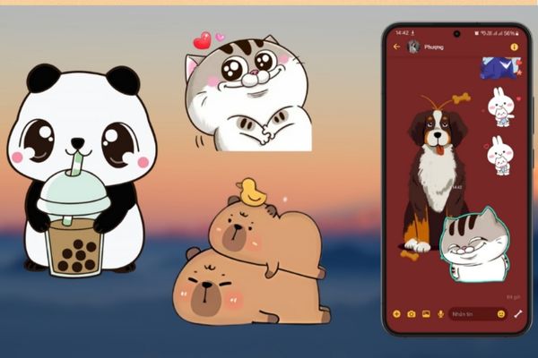 ảnh nhãn dán cute trên mesenger
